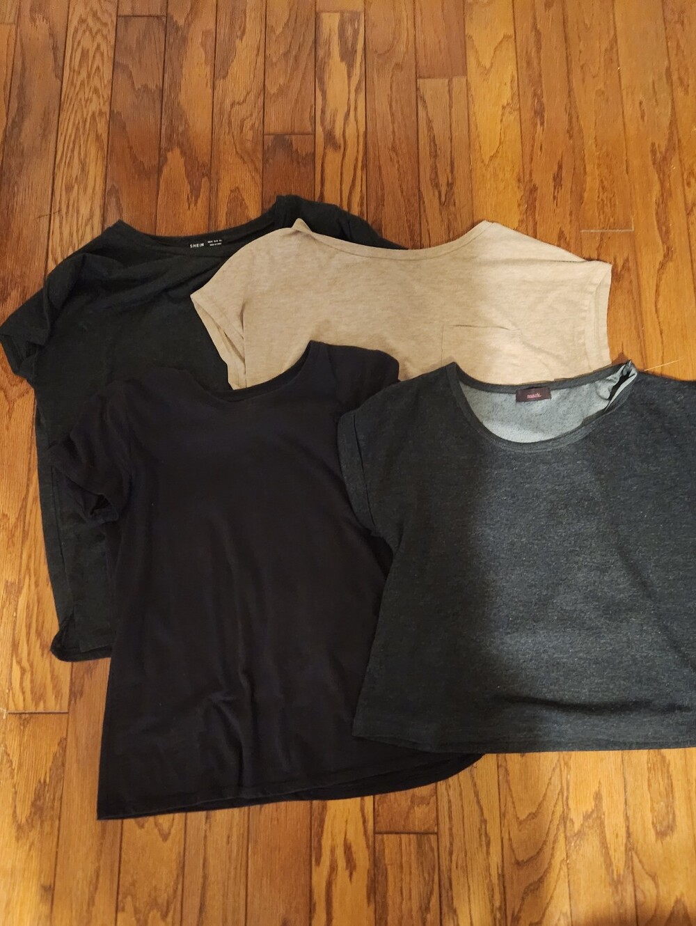Womens Basic Short Sleeve Tee - Black, Charcoal & Tan Bundle